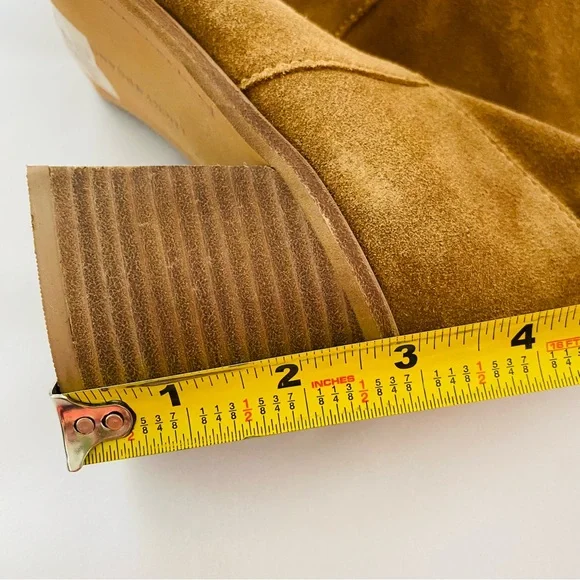 Lucky Brand Ryemi Brown Soft Suede Slip On Open Toe Heel Booties Size 9 - Picture 8 of 8